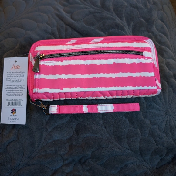 Lug Straddle Wallet in Magenta Stripe NWT! - Picture 2 of 5